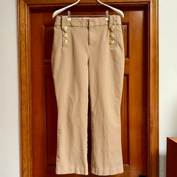 Lilly Pulitzer Parrish High Rise Crop Flare Pant 💛🤎 - Picture 2 of 9